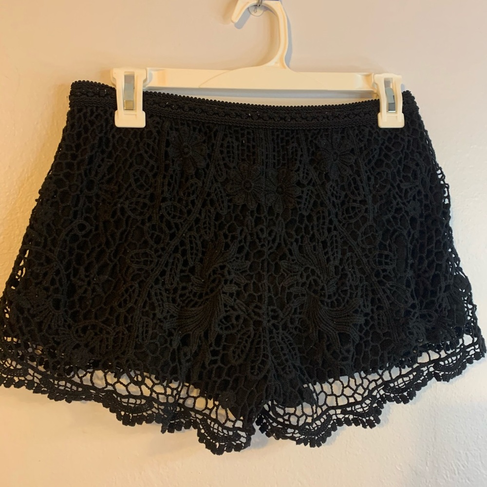 black lace shorts